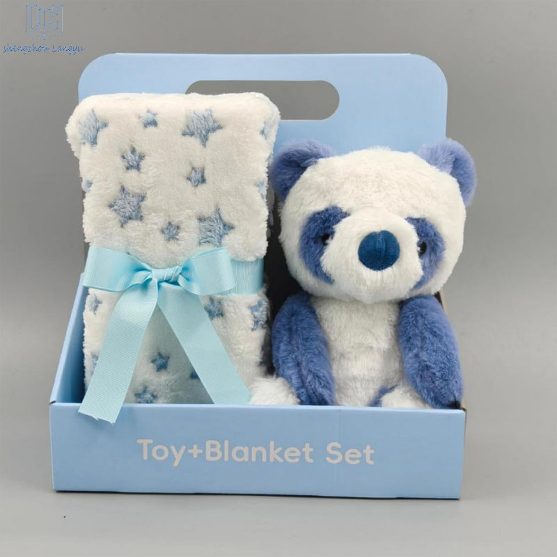 Wholesale Langyu Stuffed Animal Toys with Blanket Plush Dolls Kids Sleeping Blanket with Toy Set Soft Toy Blanket for Baby