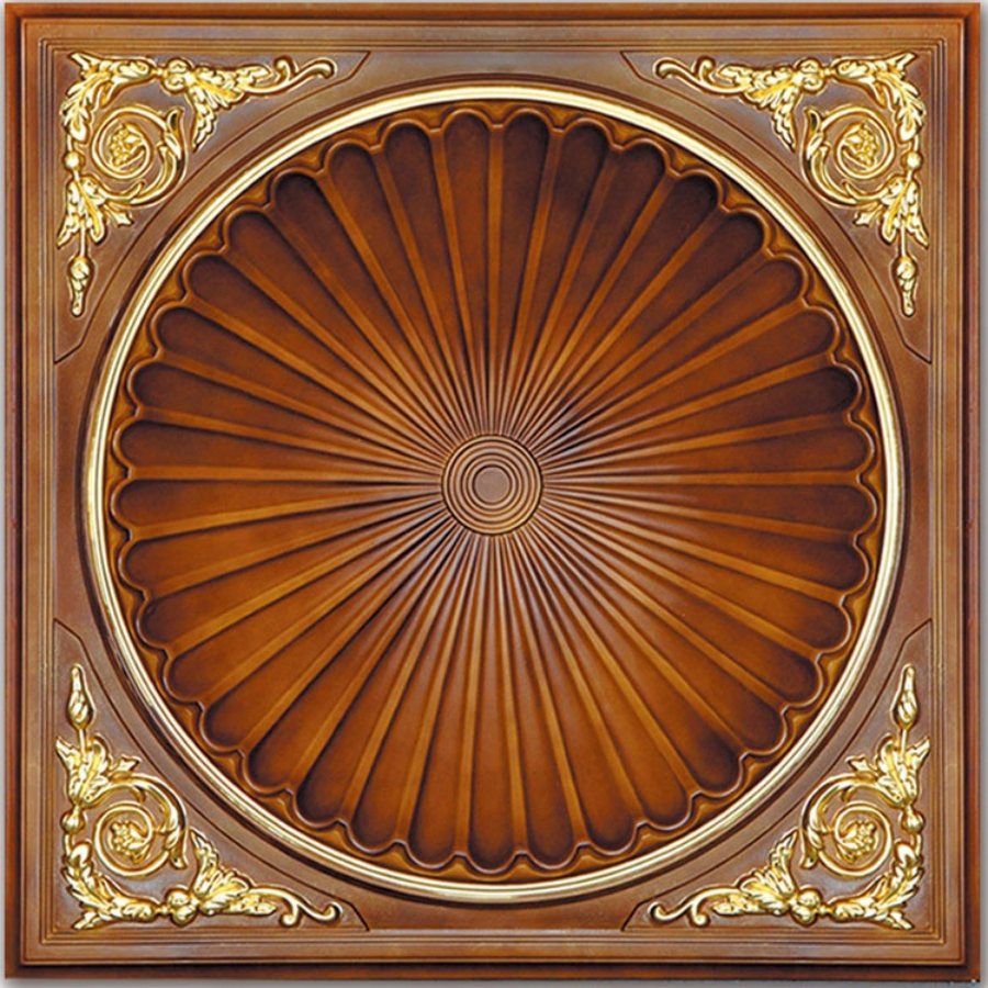 Banruo Decorative Antique Mahogany Base PU Ceiling Panel