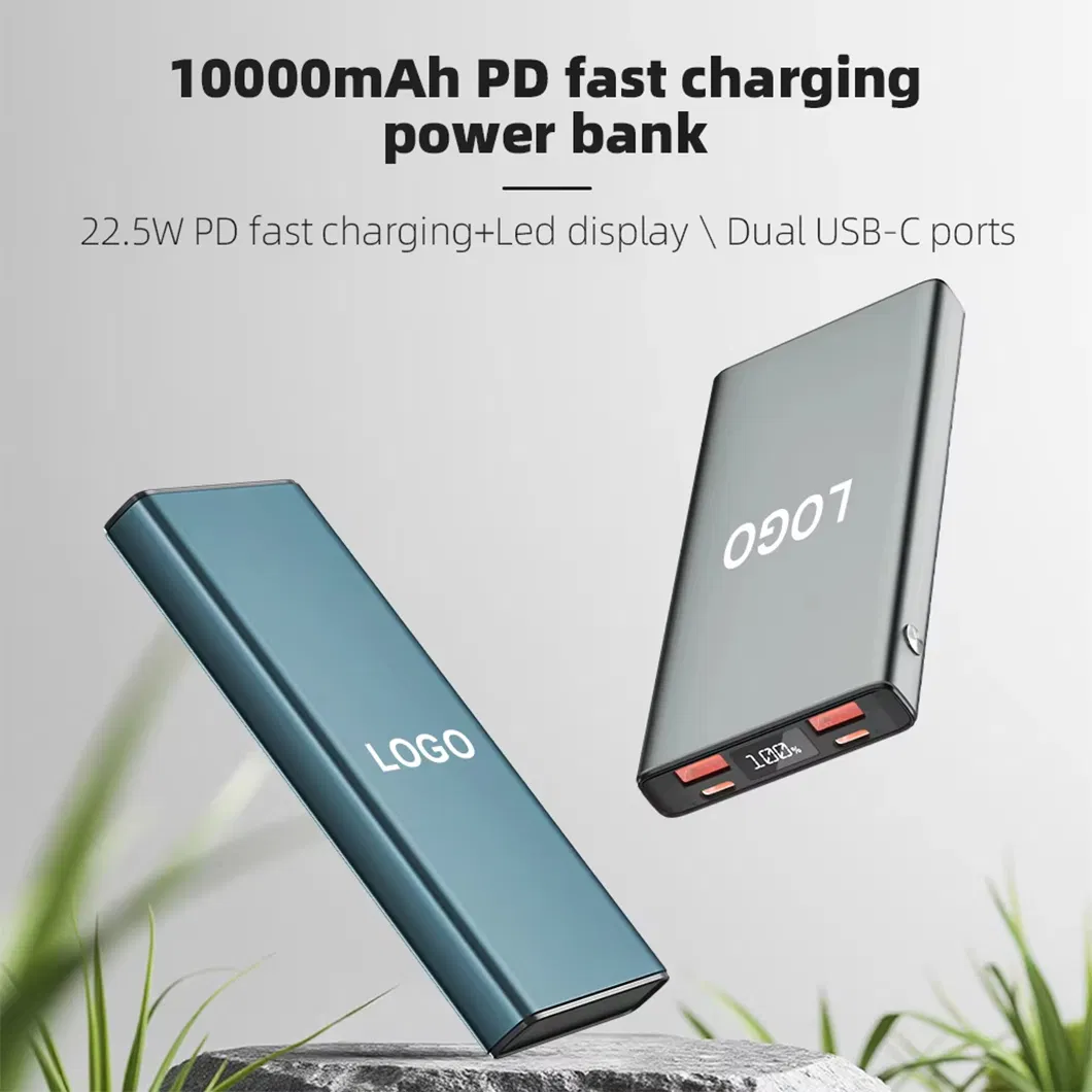 10000mAh Pd 22.5W Portable Powerbank Type-C Output Power Bank Aluminum Alloy Shell Mini Power Bank