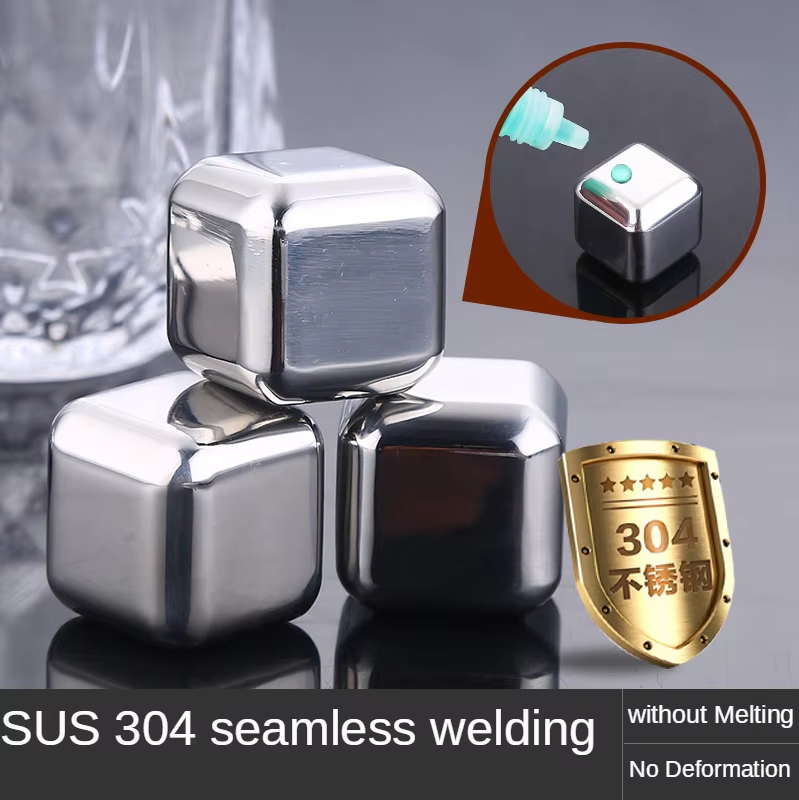 Набор стальных кубиков для виски, 6 шт