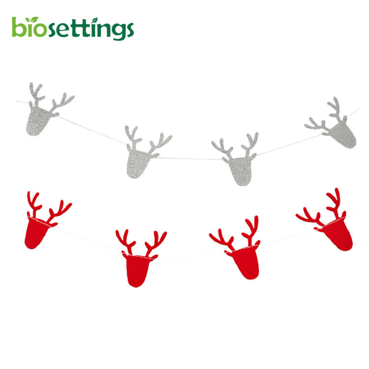 Custom Merry Christmas Deer Bunting Flags for Wholesale Orders
