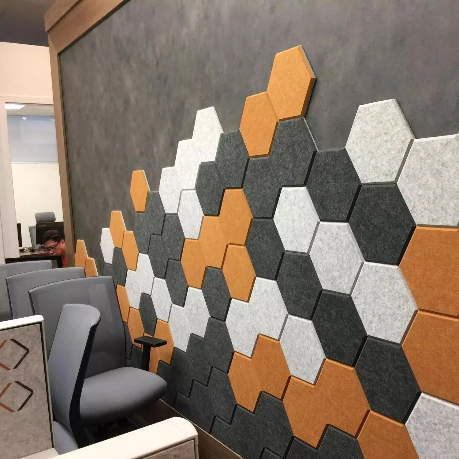 Wholesale New Style Sound Absorbing Foam Decorative Hexagon Soundproof Acoustic Absorption Panel