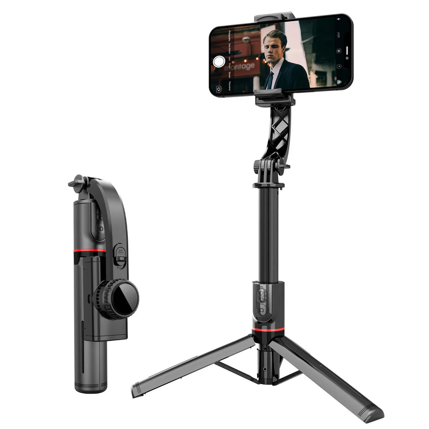 Selfie Stick Three-Legged Desktop Bracket, Integrated Mobile Phone Live Selfie Stick