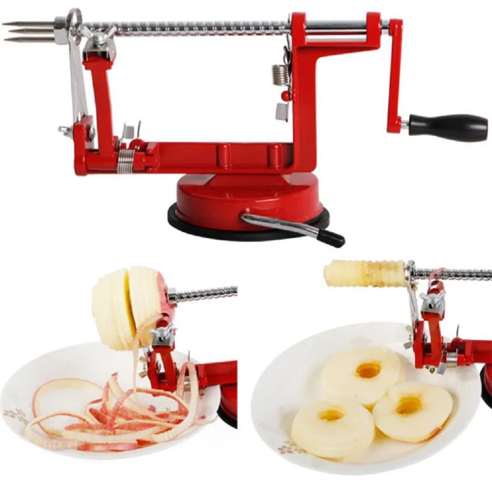 Manual Multifunction Apple Peeler Slicer Corer with Removable Blade and Protector Rustproof Stainless Steel for Orchard Harvest Baking Pie Tart Wbb10119