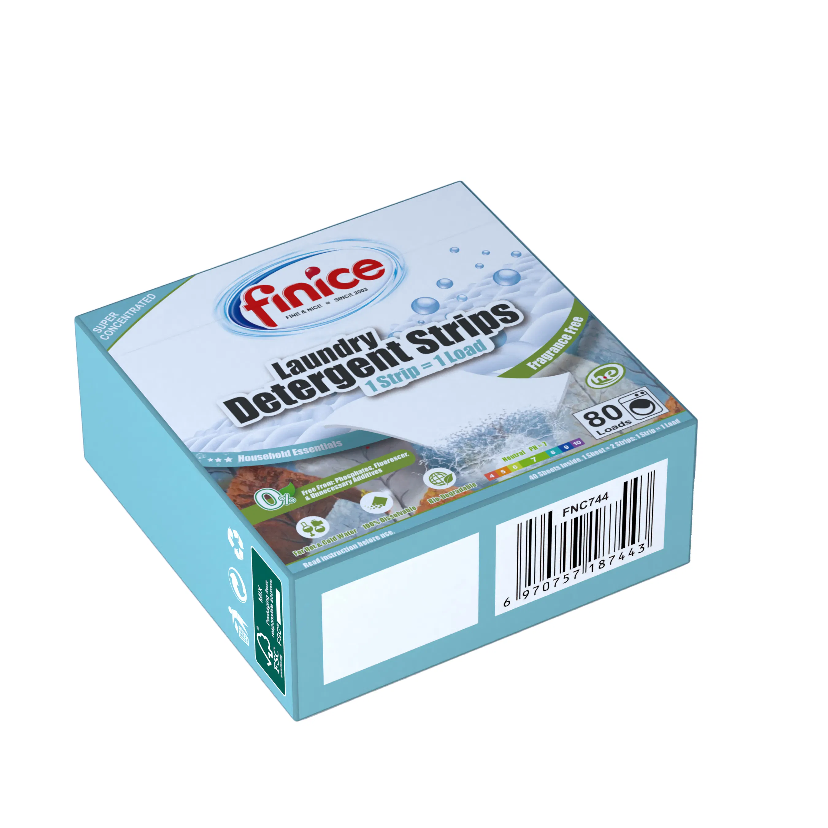Fnc744 Finice Anti-Allergen Laundry Strips Laundry Sheet Laundry Detergent Sheet