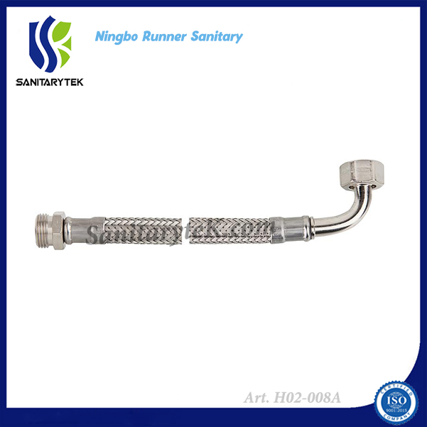 Stainless Steel Braided Flexible Hose with Elbow with Union Nut