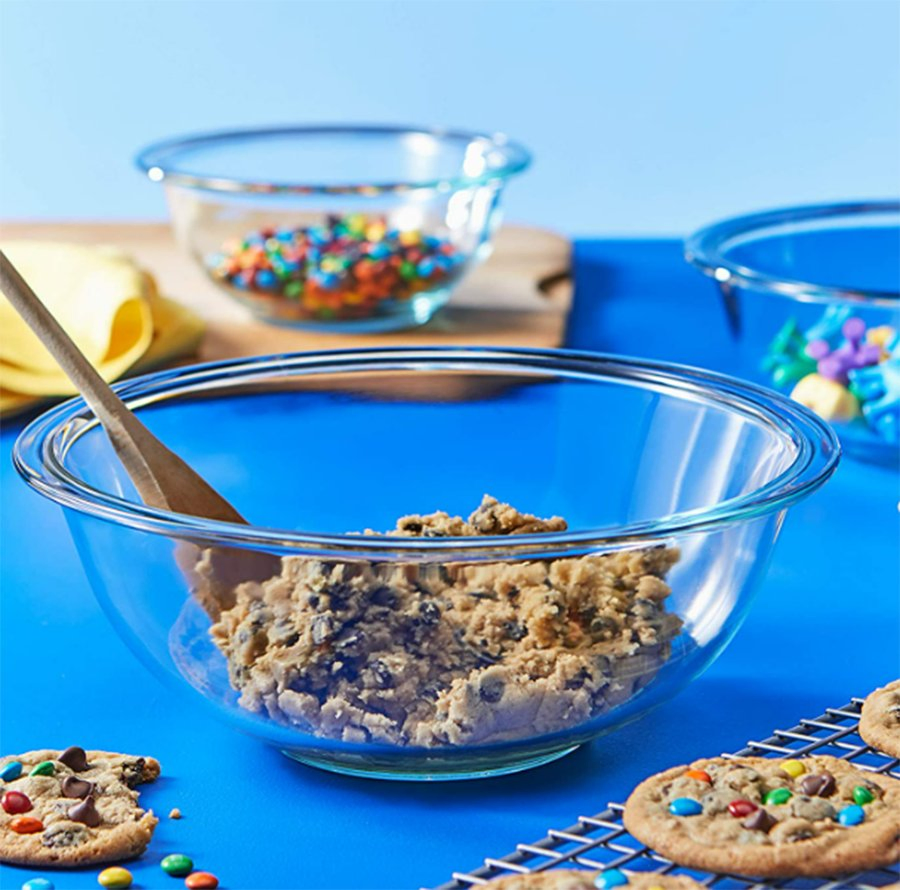 3-Piece Microwave Safe Prepware Glass Bowl