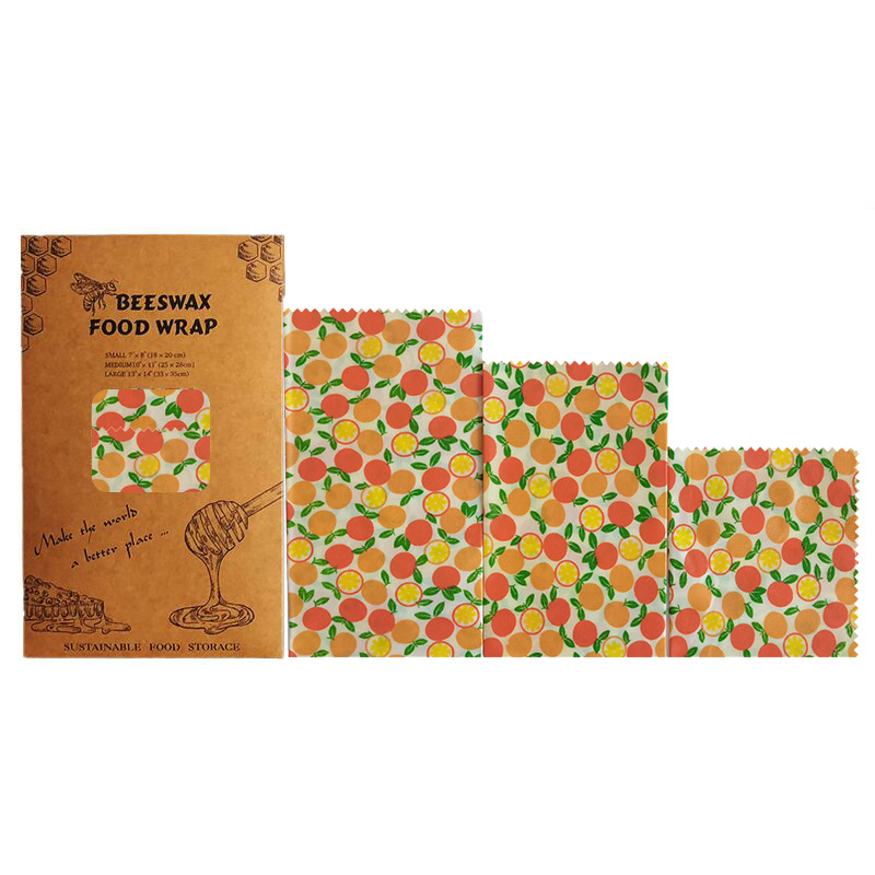 Organic Cotton Beeswax Preservation Cloth Reusable Fruit Bread Wraps Bag