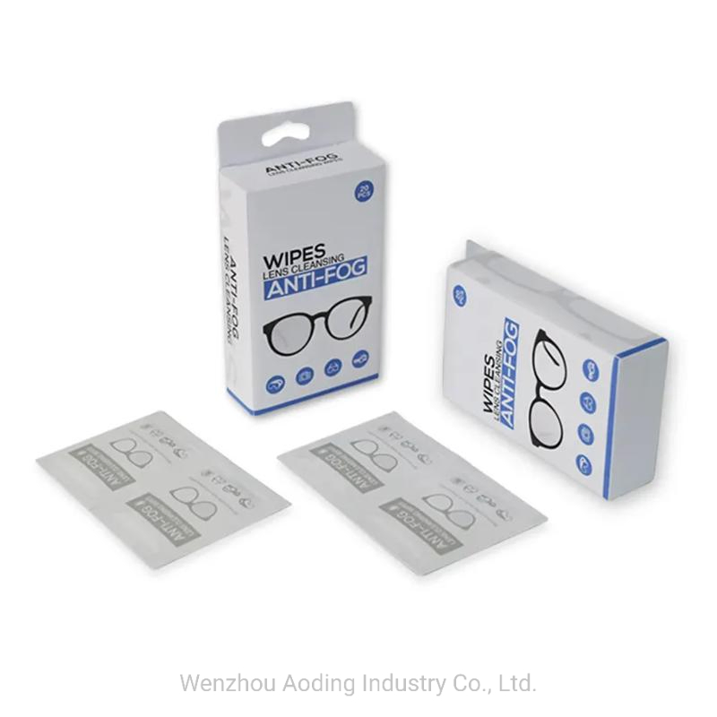 Eyeglasses Cleaning Wipes Cell Phone Tissue Towel Anti Fog Wipes Lens Glasses Screen Wet Wipes Material Paper Custom Anti Fog Wipes