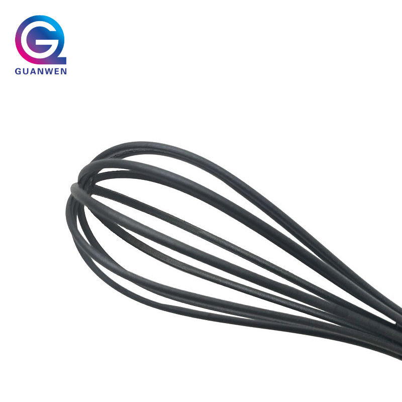 11.8-Inch Black Nylon Whisk Heat Resistant Egg Frother Milk & Egg Beater Balloon Whisk