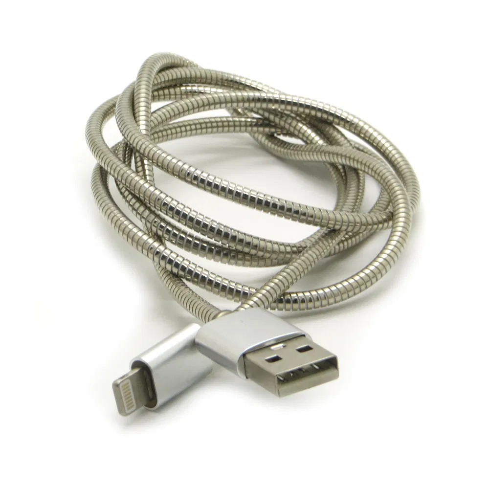 Creative Metal Spring Fast Charging USB Charger Data Lightning Cable for iPhone