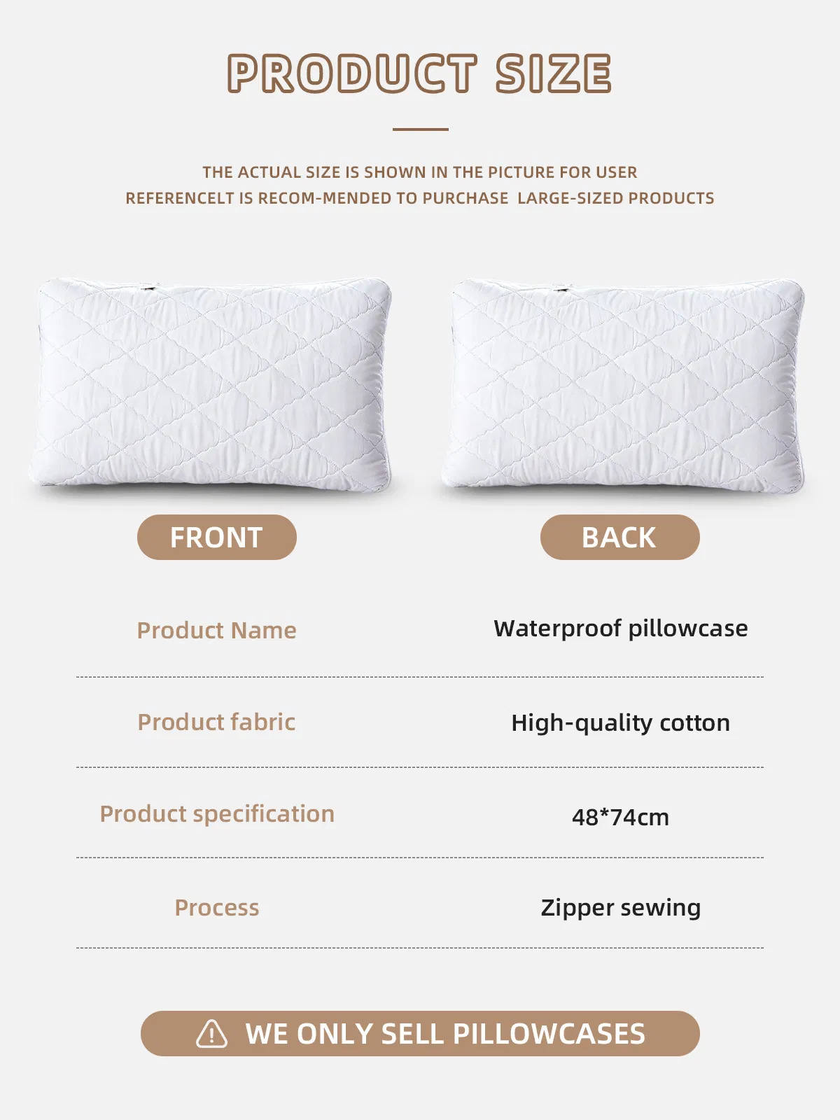 Custom Brushed Waterproof Bedding Pillow Cover Soft Pillow Case