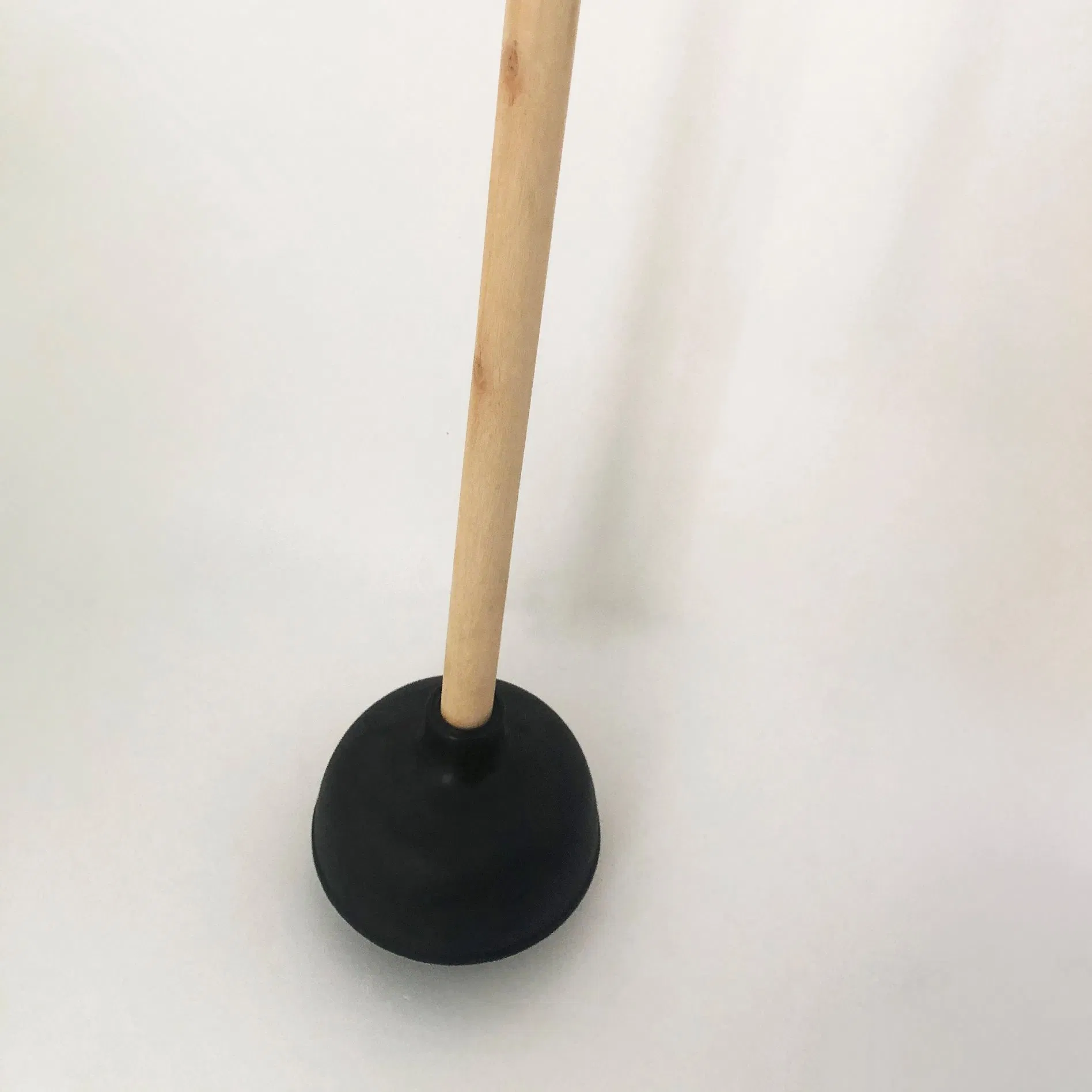 Heavy Duty Force Cup Rubber Toilet Plunger with a Long Wooden Handle to Fix Clogged Toilets and Drains Supply