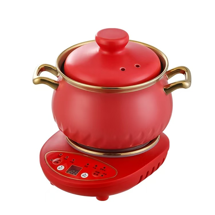 Home Appliances Multi-Functional Electric Hot Pot Non Stick Frying Pan Electric Skillet Ceramics Electric Cooker Portable Electric Cooking Pot for Kitchen