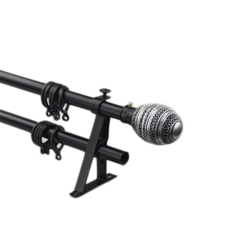 Adjustable Curtain Rod Elegant Metal Extendable Double Single Curtain Rod