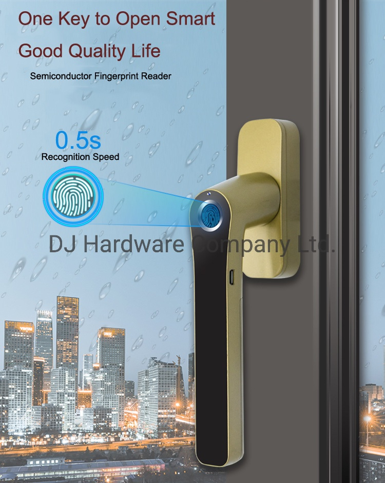 Smart Fingerprint Window Lock Zinc Alloy Electronic Fingerprint Handle Lock