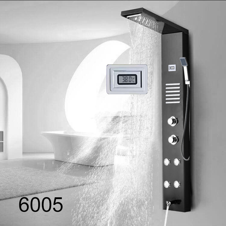 Thermostat Shower Panel Displays with Temperature