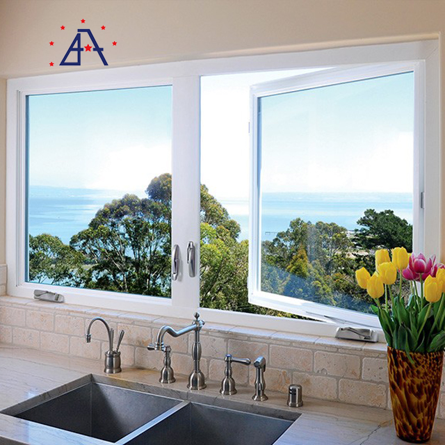 Aluminum Casement Door with Tempered Glass Wind Proof