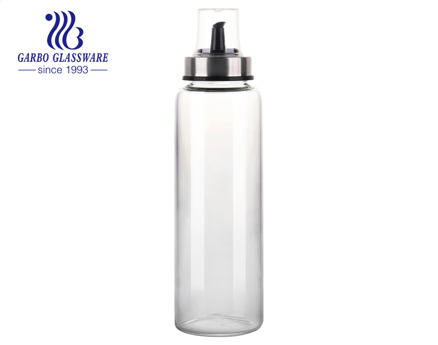 Clear Glass Oil Bottle Set Kitchen Salt Seasoning Mix Condiment Jars Bottles Container Storage with Lid