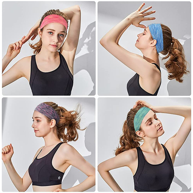 Workout Headbands Elastic Non Slip Sport Sweatband Moisture Wicking Running Headband Athletic Yoga Hairbands Women