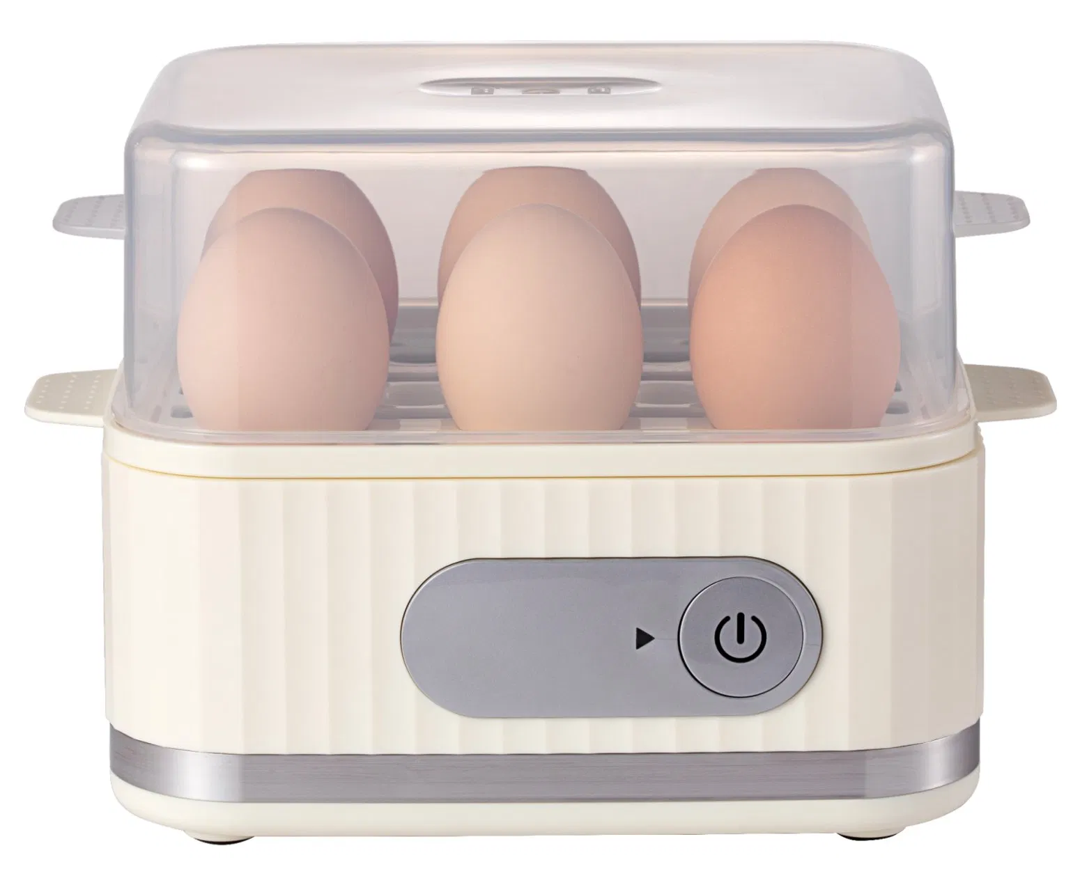 Easy Egg Cooker, 6 Egg Capacity Rapid Egg Boiler Anti-Dry Burn, with Measuring Cup,