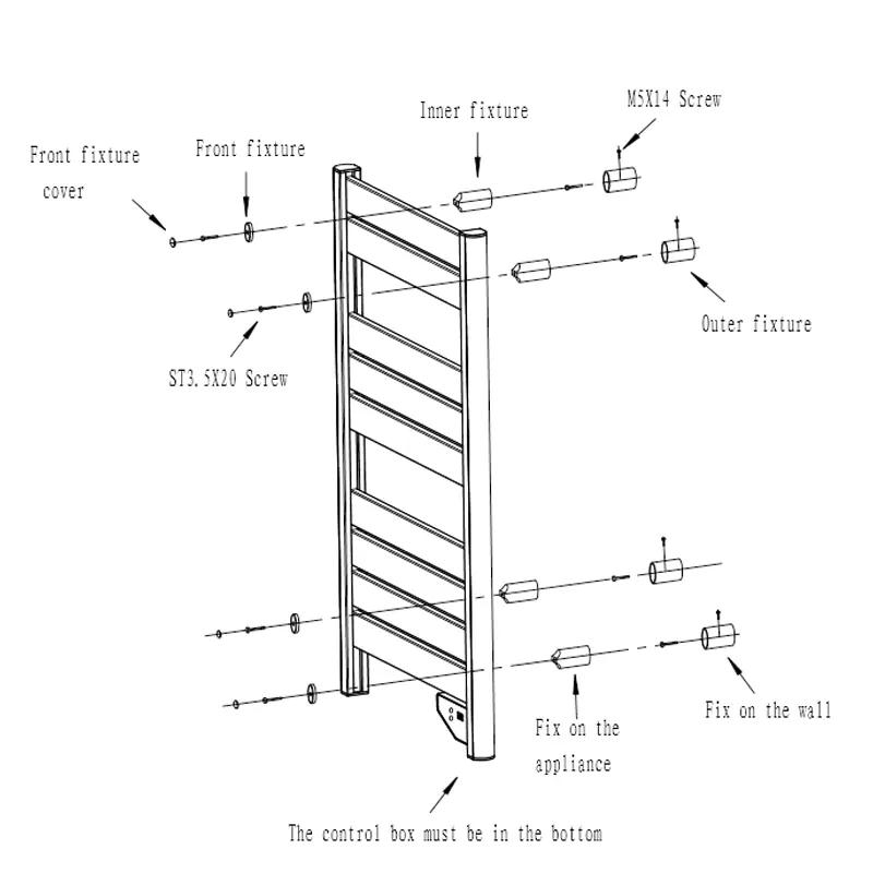 High Quality Aluminum Spray Painted Bathroom Adjustable Temperature Electric Heating Towel Rack