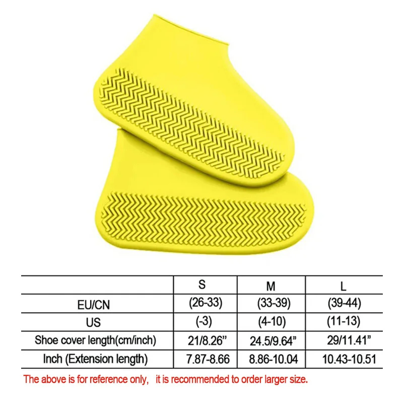 Silicone Shoe Cover Outdoor Non-Slip Waterproof Shoe Cover Thick Rain Boots M L