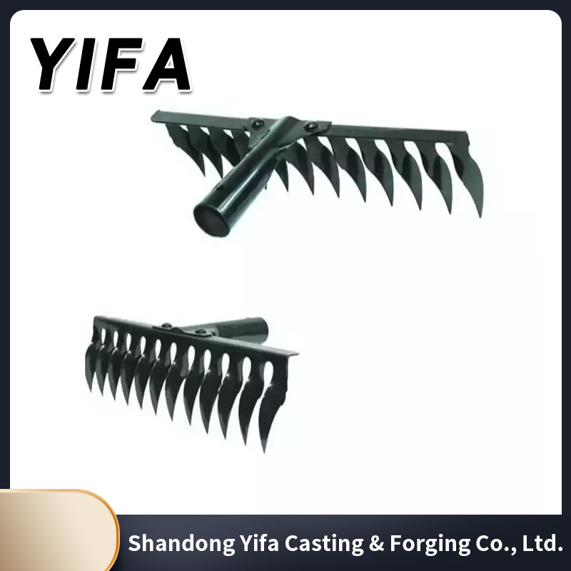 Wholesale Professional Garden 12 Teeth Tines Shrub Glass Metal Carbon Steel Retractable Black Leaf Rake Carbon Steel Rake with Handle