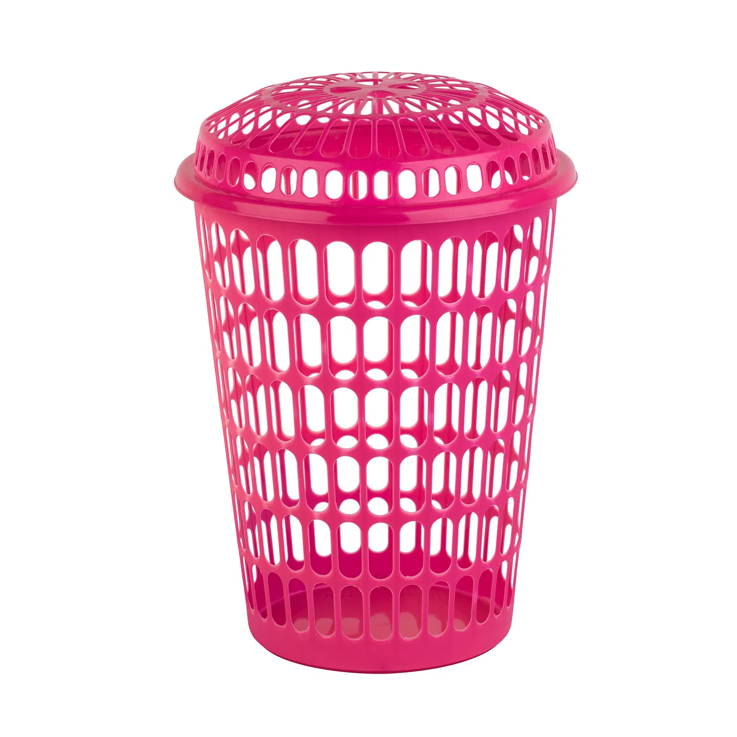55L Home Basic Plastic Laundry Hamper with Lid