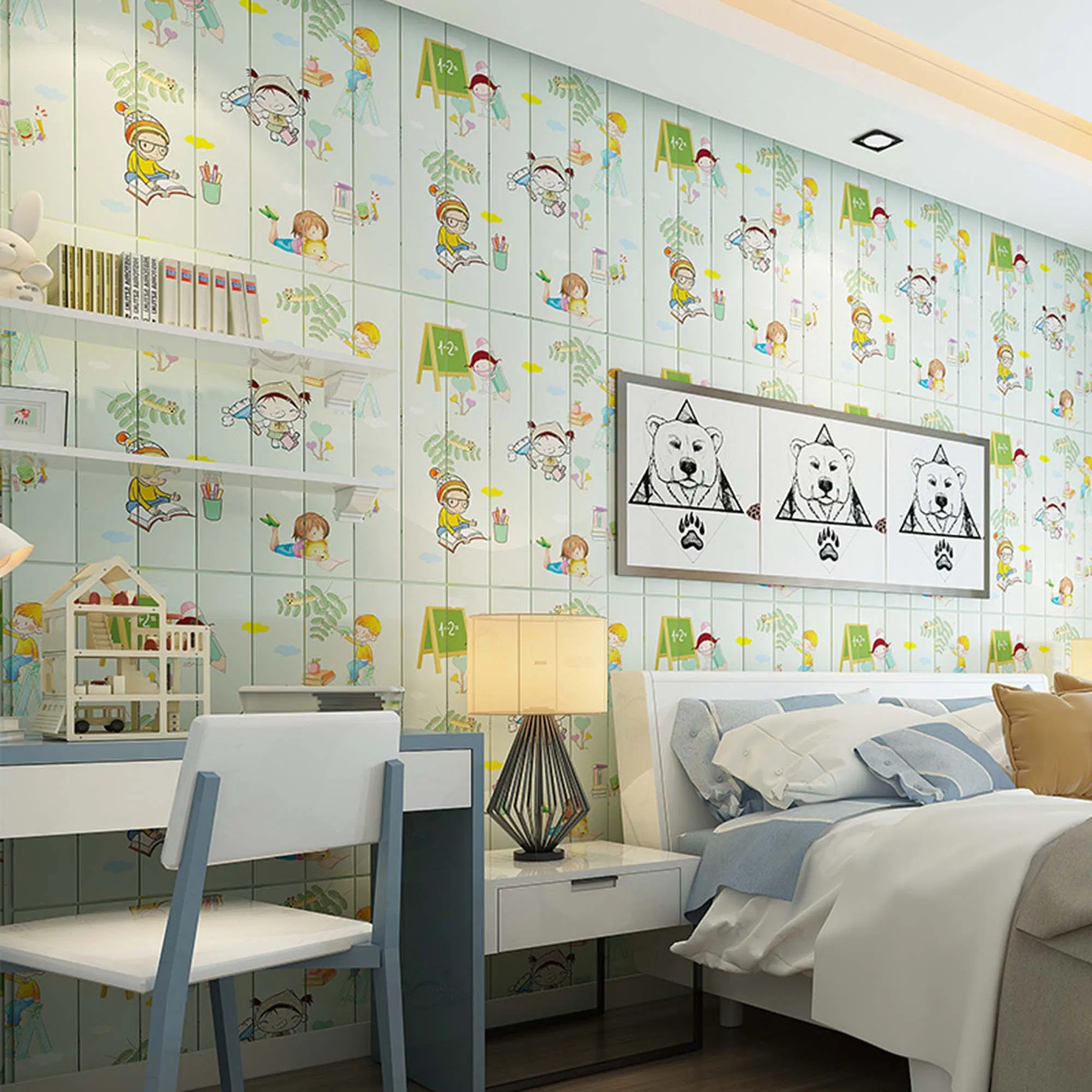 Moisture Resistant 3D Self Adhesive Wall Stickers for Children's Bedroom