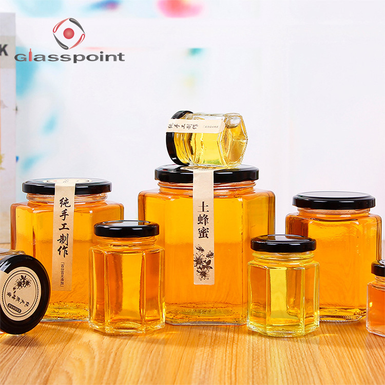 OEM 50ml 80ml 100ml 200ml 280ml 380ml Square Honey Glass Jar with Cover