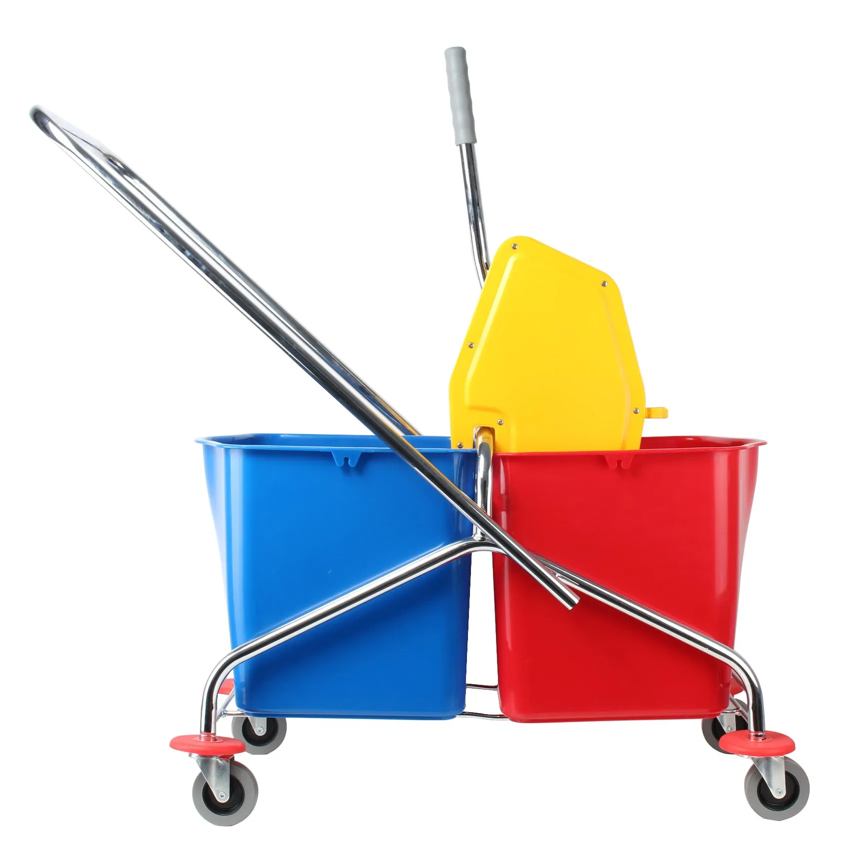 B-043b Side-Press Double Mop Wringer Trolley Mop Bucket