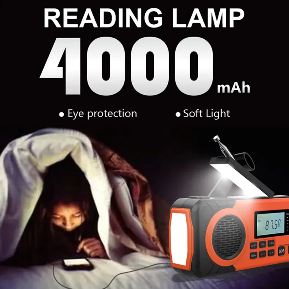 Портативное радио с солнечной зарядкой, фонариком и Power Bank