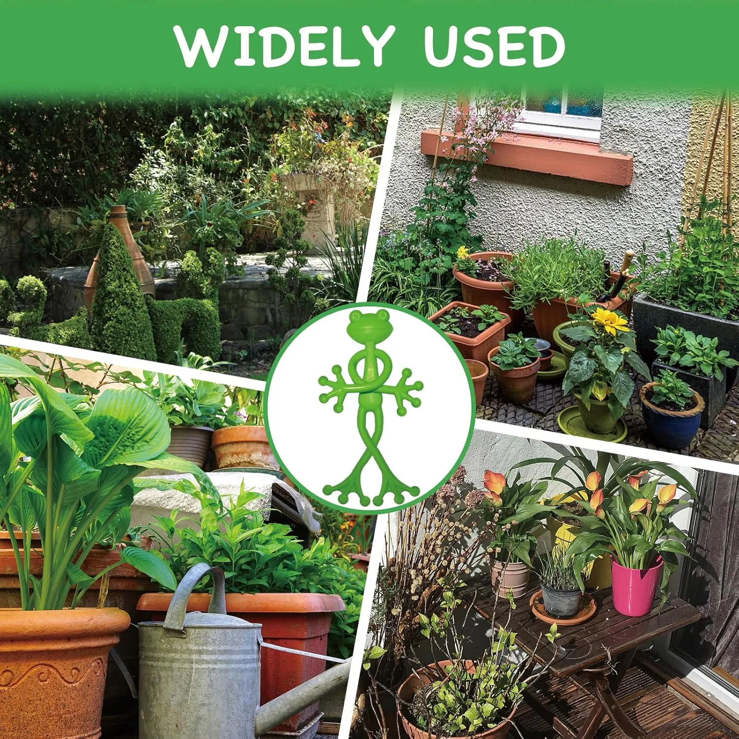 4 PCS Multipurpose Green Frog Plant Holder for Potted Plants