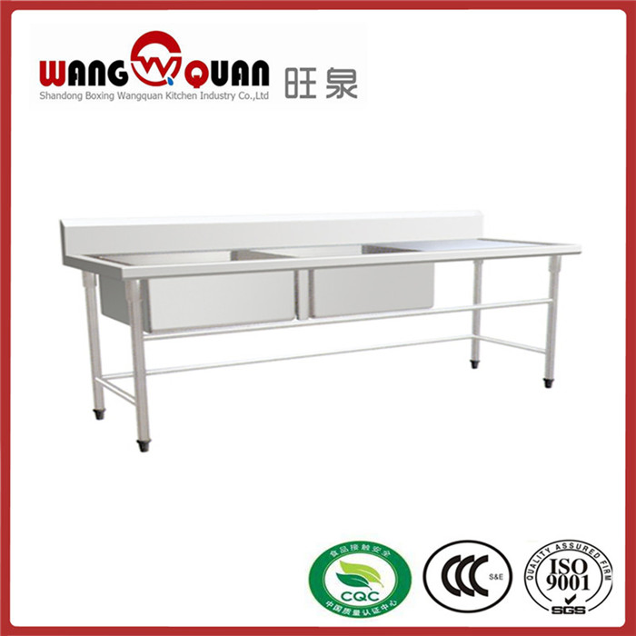 Double Kitchen Wash Basins with Middle Drainboard