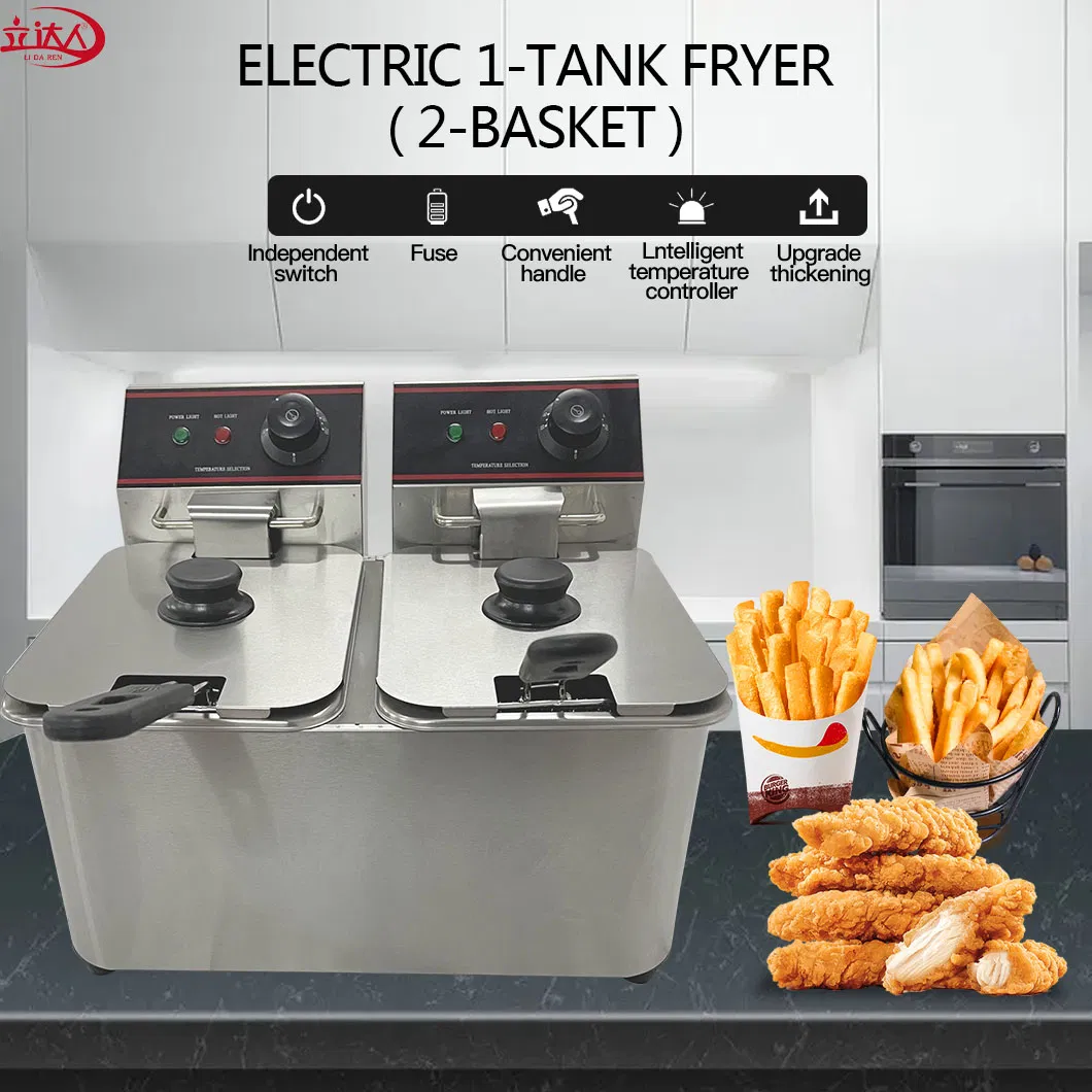 1 Tank 1 Basket Ld-4L-2 Stainless Steel Commercial Electric Deep Fryer