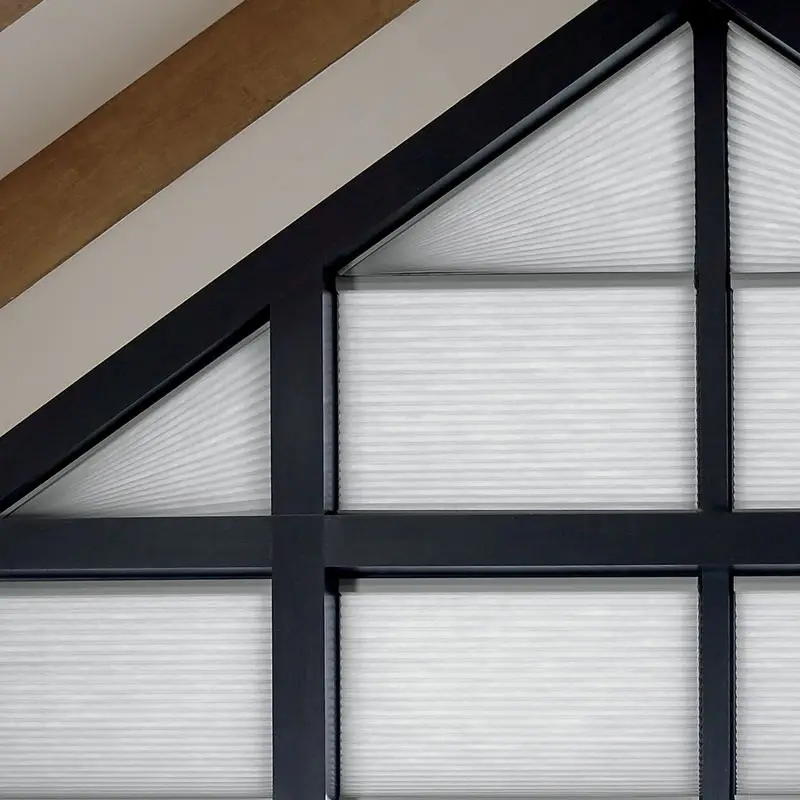 Customized Triangle Shapes Irregular Motorized Waterproof Honeycomb Blinds Shade