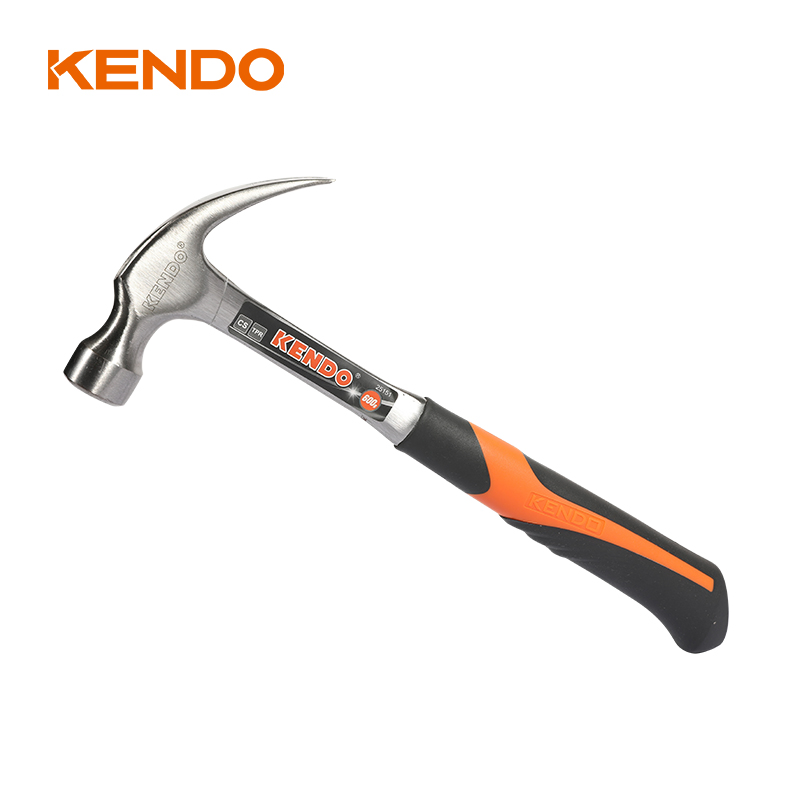 Kendo Professional One-Piece Forged Construction Claw Hammer with TPR Comfortable Handle 16oz/450g