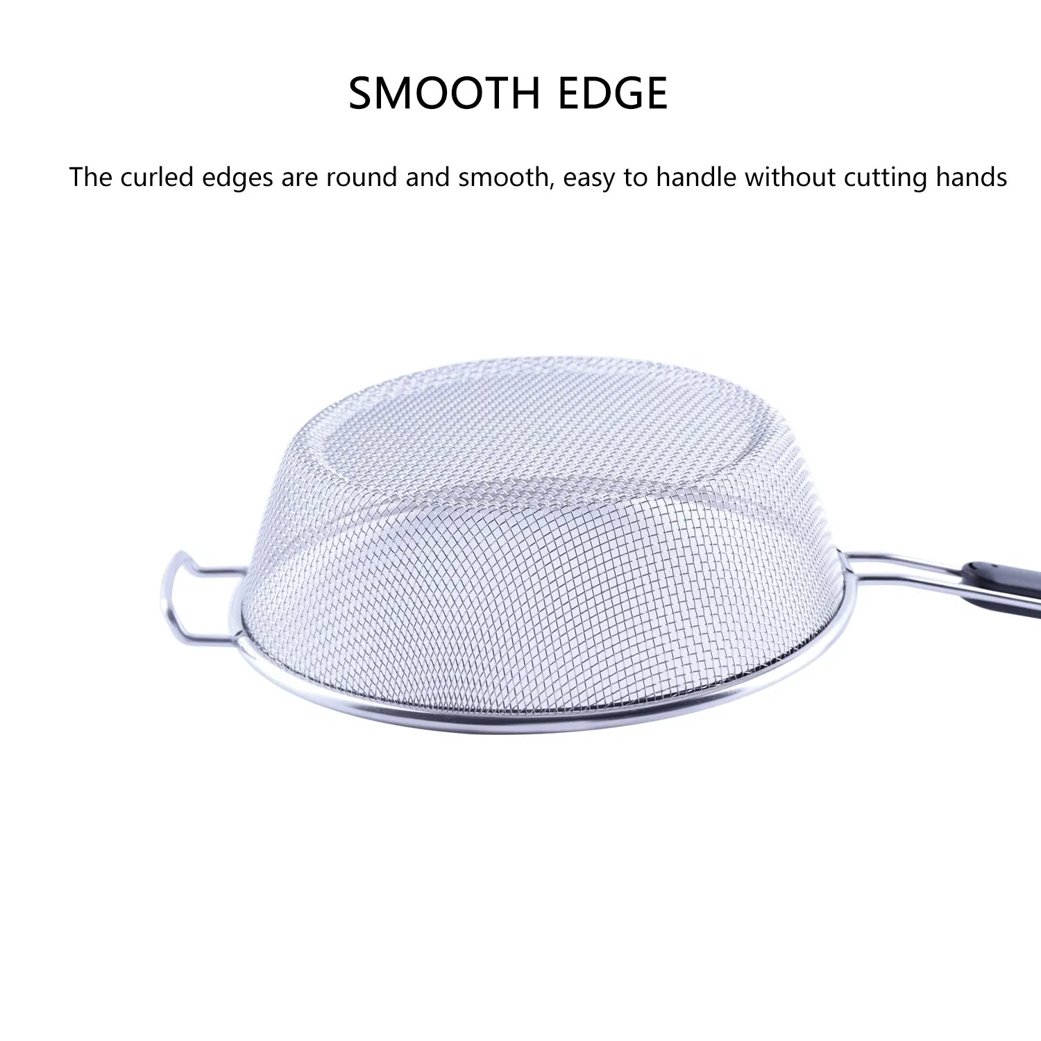 Plastic Handle and Resting Ear Colanders Vegetable Fruit Kitchen Mesh Strainers