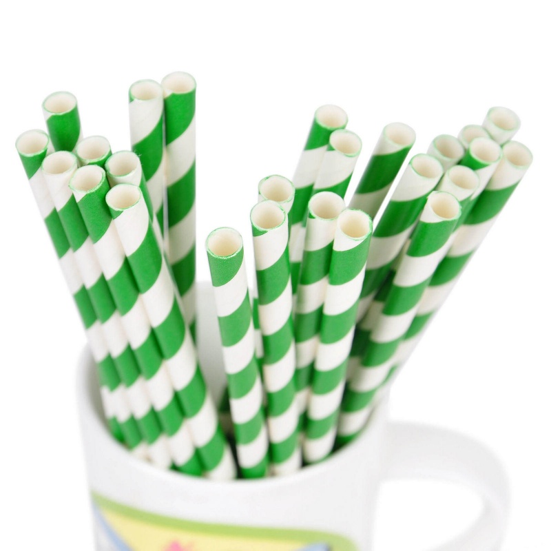 Party Disposable Biodegradable Flat Cut Fine Paper Straw