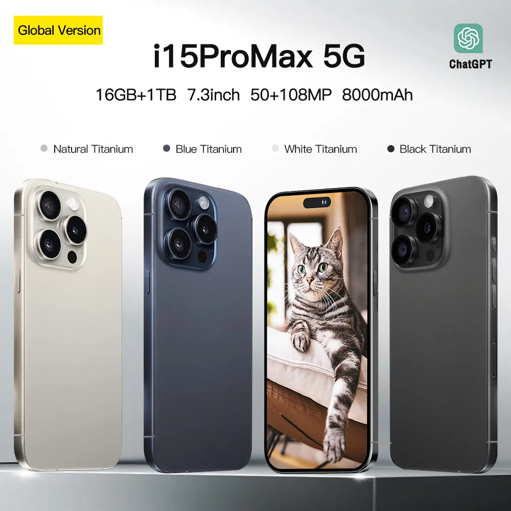 Factory OEM ODM Physical Buttom Phone 4G 5g NFC OTG Amoeld Phone for I 15 PRO Max Mobile Phone