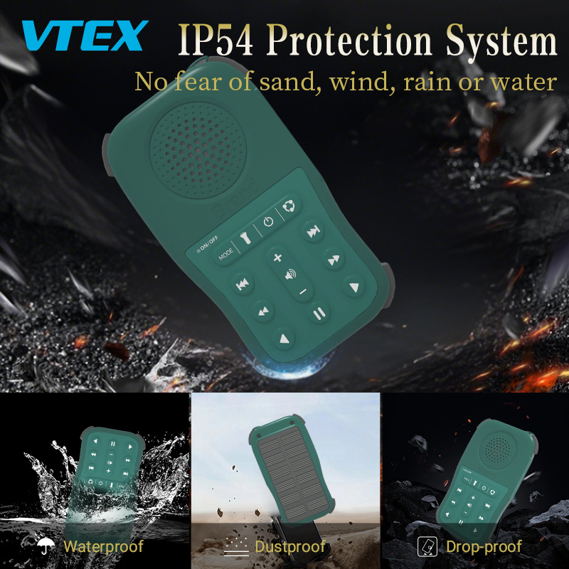 Solar Charging Torch Patent Design Holy Quran Islamic Player Speaker FM Radio Child Audio IP54 Waterproof Solar MP3 Player