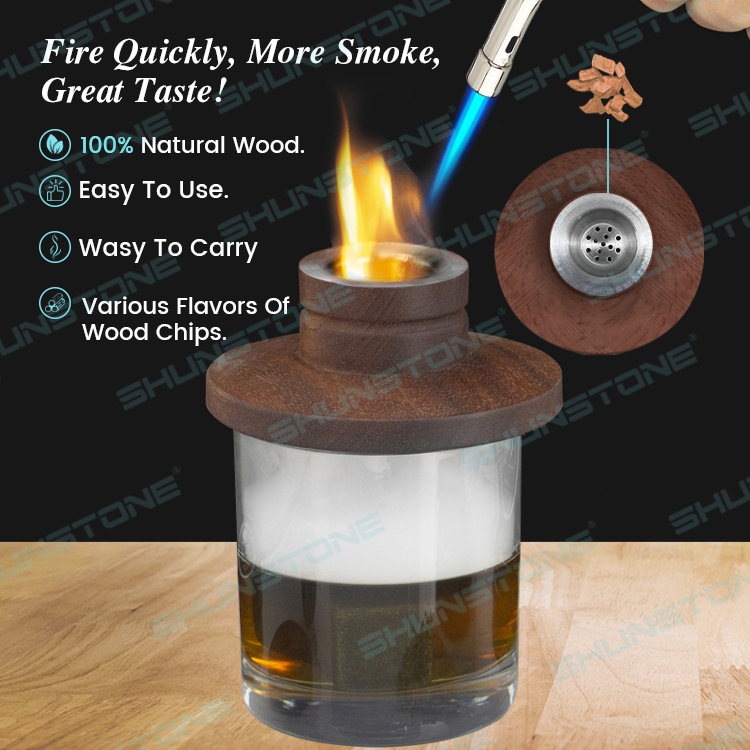 Cocktail Smoker Kit with Torch Wood Chips Whiskey Smoker Gift Set