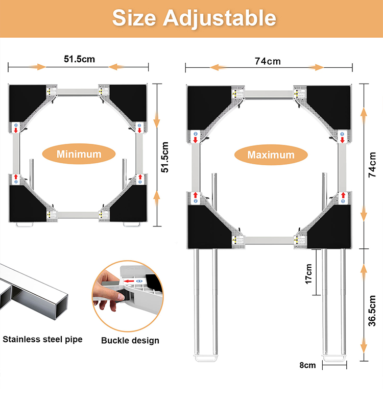 Stacking Kit with Pull out Shelf Plate Intermediate Frame for Washer and Dryers