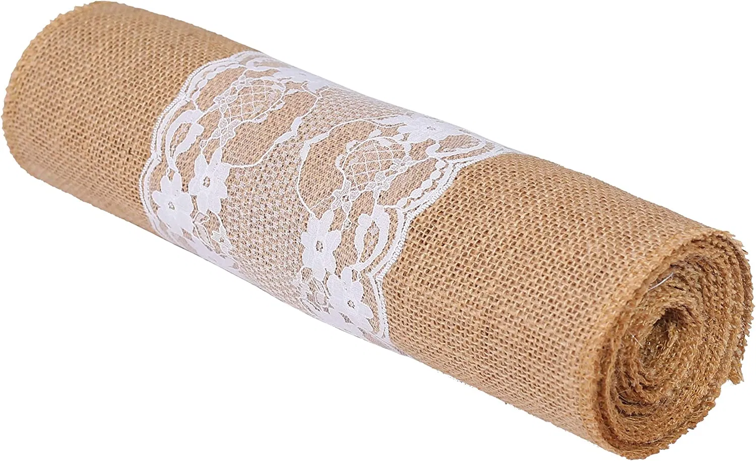 12X108 Inch White Lace Wedding Party Burlap Table Runner