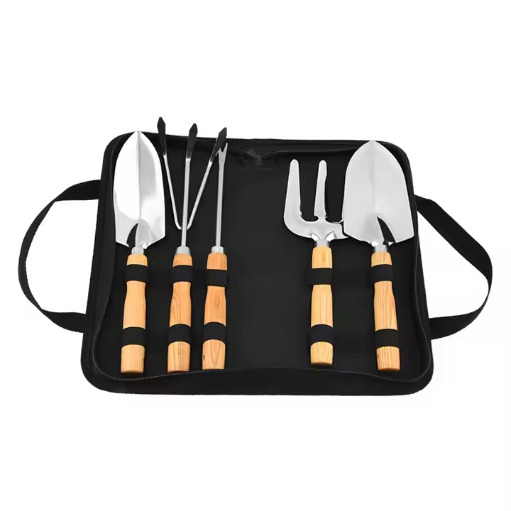 Premium 5-Piece Stainless Steel Garden Tool Set for Planting