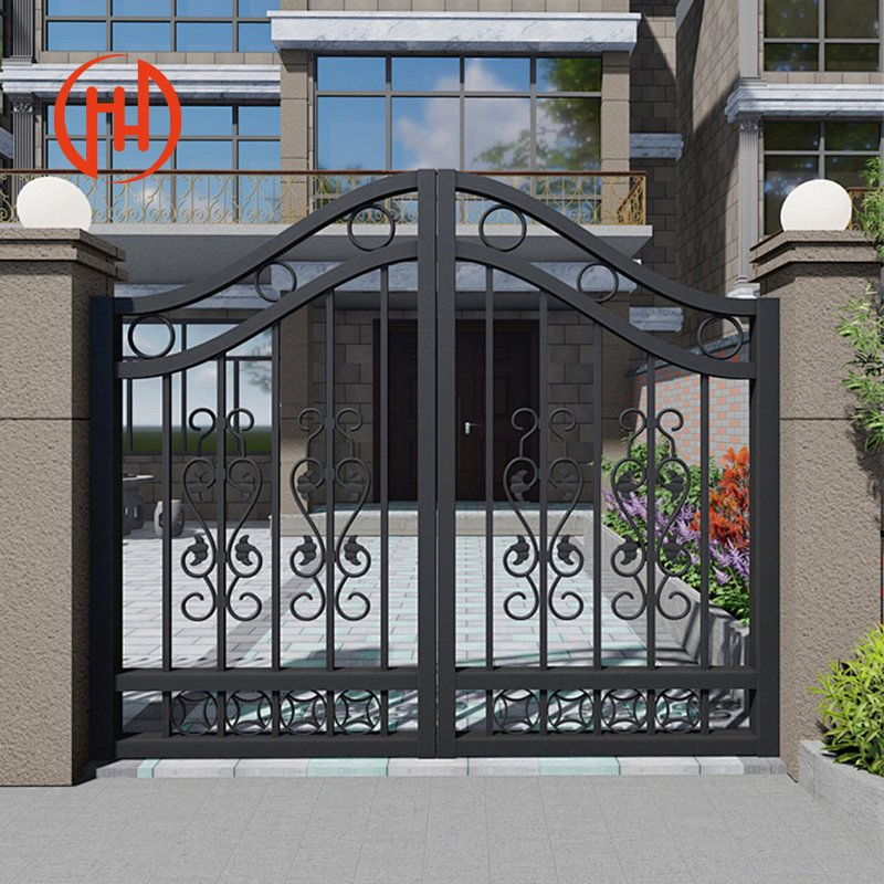 Aluminum Post Wood Composite Gate Electronic Door Fence Gate