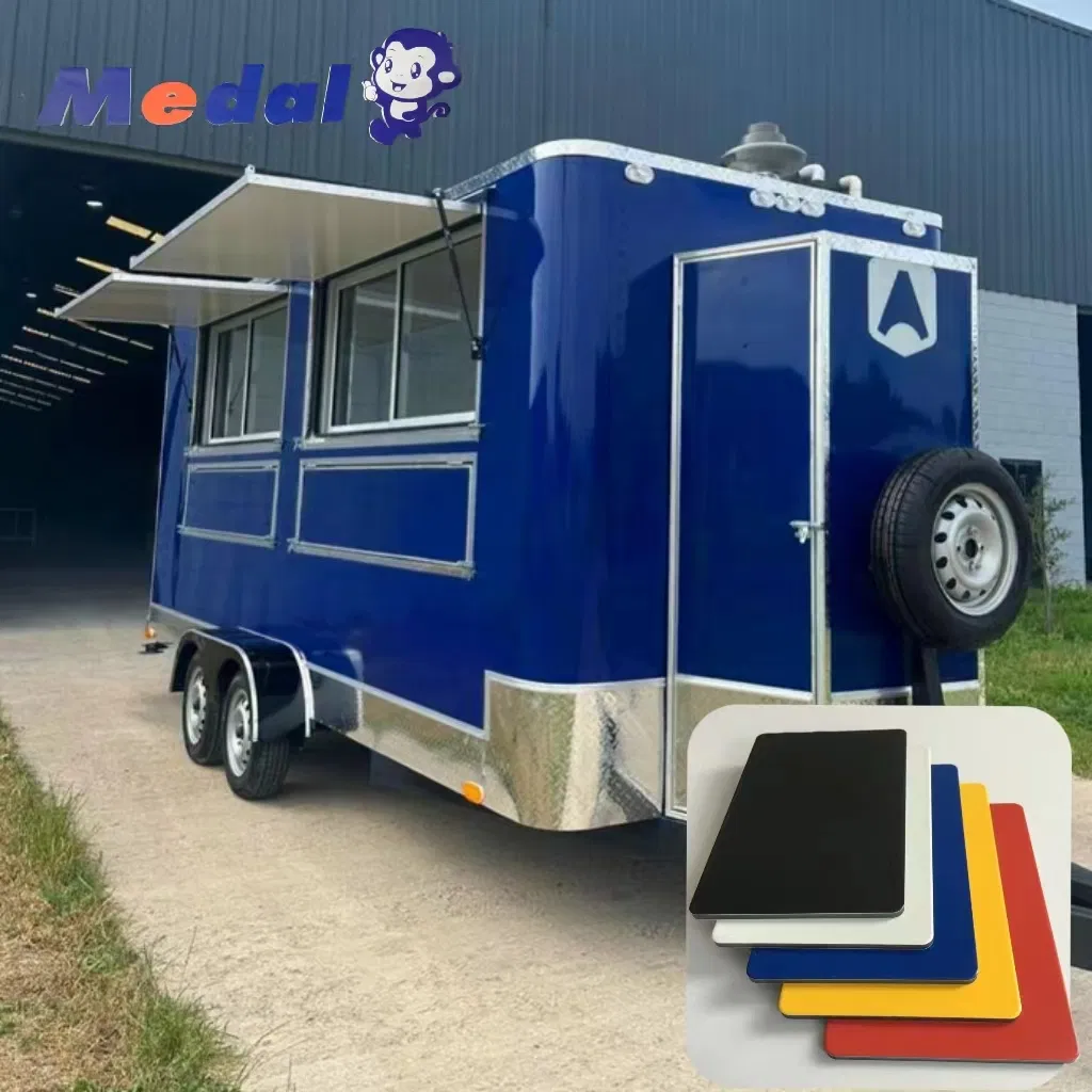 Black Color ACP Acm Sheet for Food Truck Aluminium Composite Panels