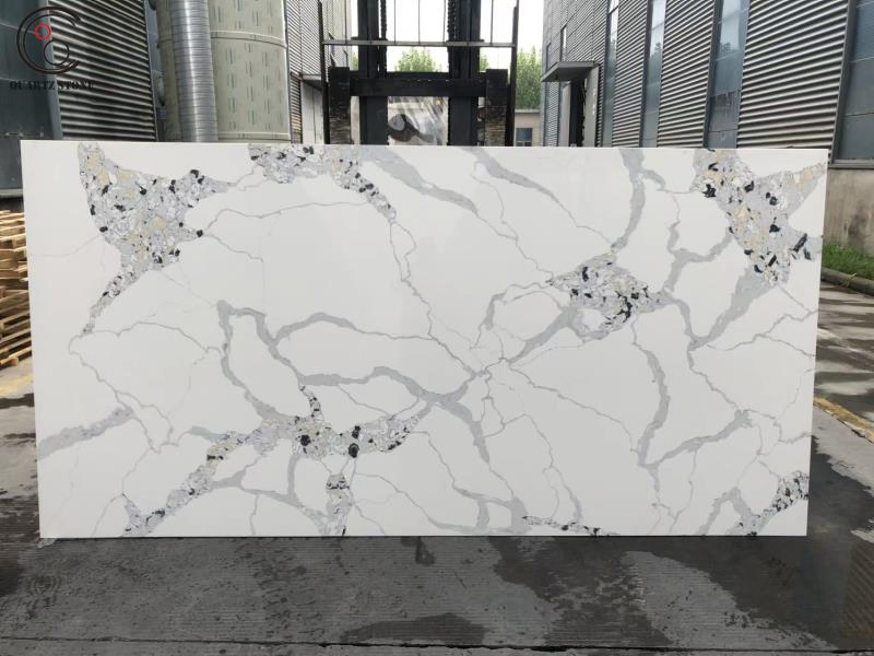 Manufacture Quartz Stone Slab Popular Color Large Veins Quartz Stone Slab