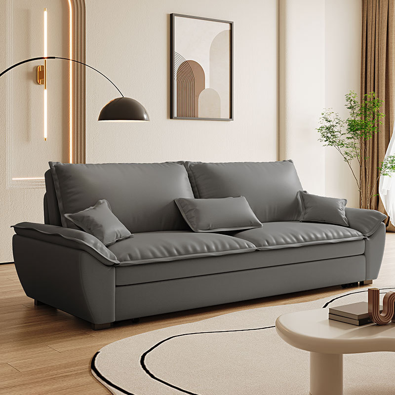 Диван-кровать складной микрофибра темно-серый компактный